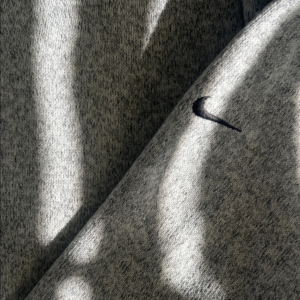 Size Large Thermal Nike Heather Gray Sweatshirt with Black Swoosh
